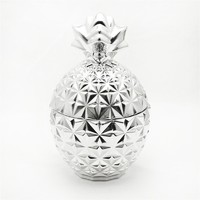 more images of wholesale electroplate storage bollte for gifts pineapple shaped glass CandyJar