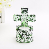 more images of Home decor clear glass tealight candle holder with cross for Christmas gift
