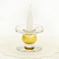 luxury style pillar gold-plating glass candlestick holder wholesaler