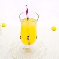 new! cuate design goblet for kids decal glass juice water cup with short stem