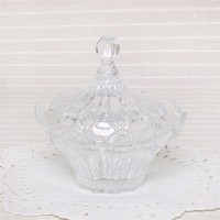 Wholesale glass candy box with lid high quality glassware
