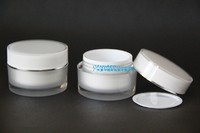 more images of Frosted cream jar, matte cosmetic jar, plastic lotion jar