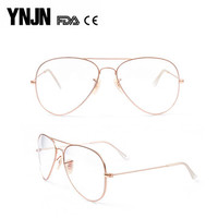 High quality YNJN unisex oversize rose gold optical eyeglass frame