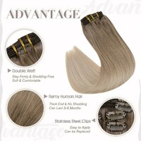more images of Full Shine Clip in Extensions 100% Remy Human Hair Balayage (#8/60/18)
