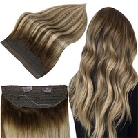 more images of Full Shine Balayage Halo Human Hair Extensions Highlighted (#4/24/4)