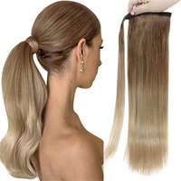 more images of Full Shine 100% Human Hair Ponytail Extensions Balayage (#10/14)