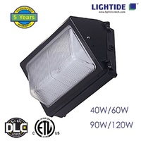 DLC Premium Semi Cut-off LED Wall Pack Lights-Glass Refractor 90W