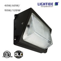 DLC Premium Semi Cut-off LED Wall Pack Lights-Glass Refractor 40W