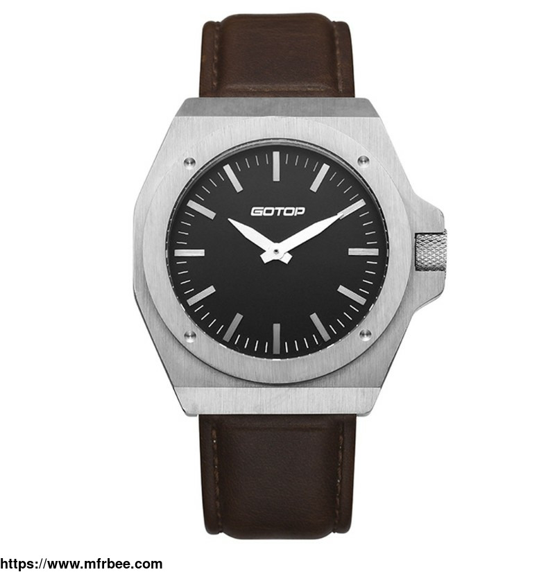 stainless_steel_men_s_watch_with_brown_leather_strap_manufacturer
