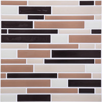 more images of Brown Uniform Squares Mosaic Composite Vinyl Wall Tile