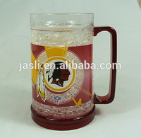 double wall frosty freezer beer mug with gel or gel inside from factory