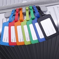 more images of Customized writable PU leather travel plastic hanger Luggage Tag
