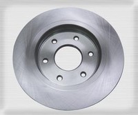 Nissan 300 ZX solid brake disc with silver paint