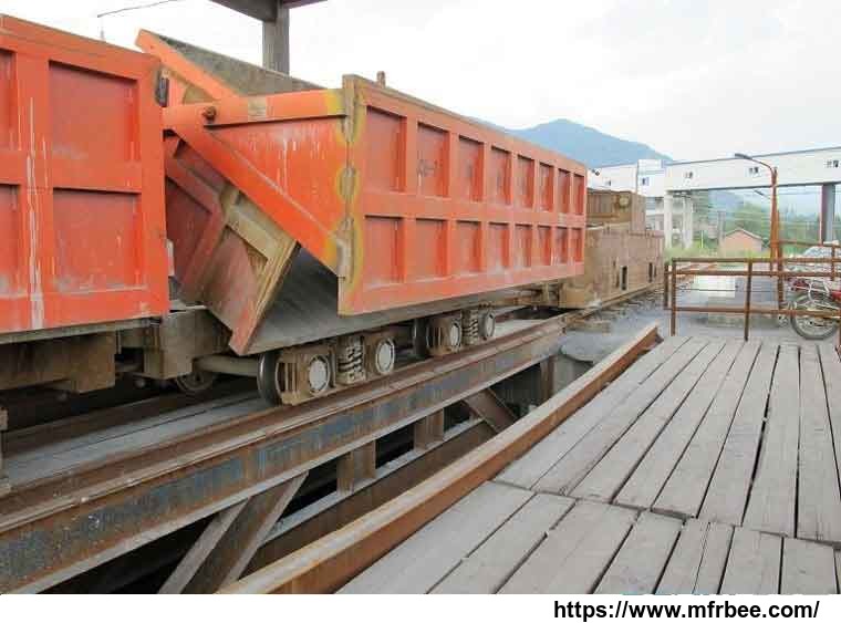 single_side_curved_rail_dumping_mine_car