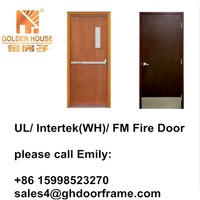 Ul listed hotel solid wood fire rated door 90 mins