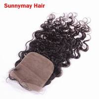 Natural Deep Curly Virgin Peruvian Silk Base Closure 100% Human Hair