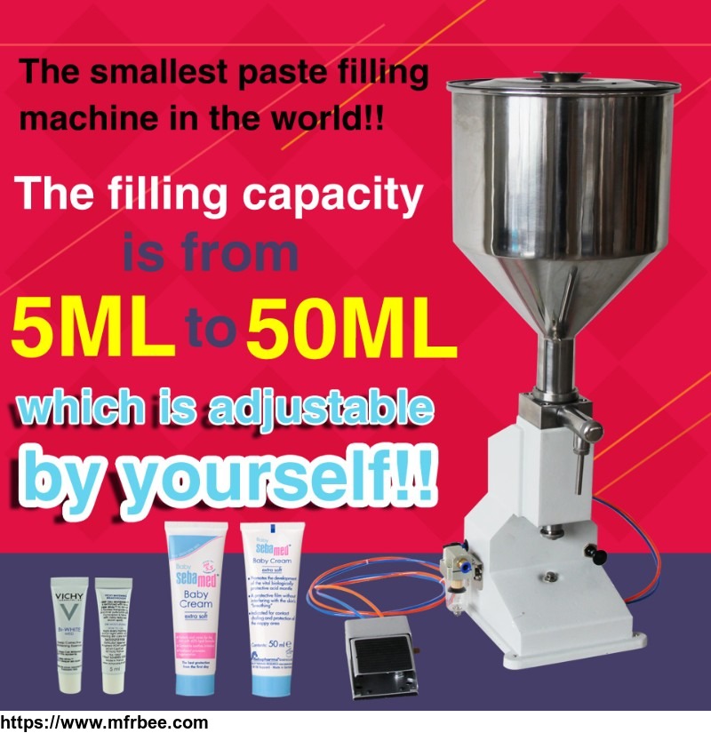 5ml_50ml_with_capper_pneumatic_single_nozzle_liquid_cream_sauce_filling_machine