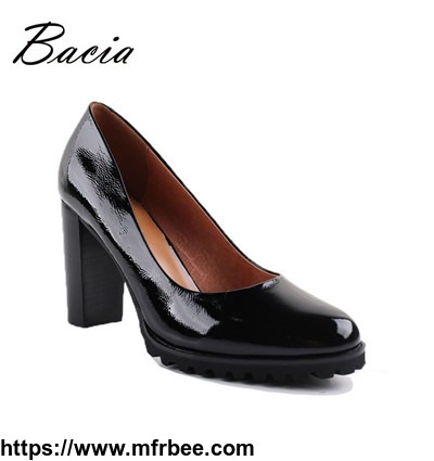 women_round_head_pumps_patent_leather_shoes_thick_high_heels