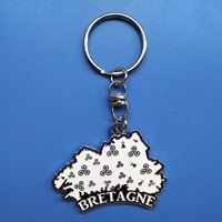 Promotional gifts for France Bretagne people custom logo design soft enamel metal keychain