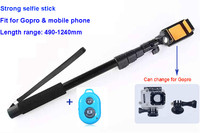 Strong selfie stick for gopro camera mobile phones