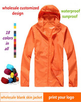 anti-uv nylon  outdoor men's windbreaker skin jacket reflective protection waterproof windbreaker hooded rain jacket
