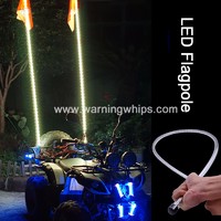 6ft Red Color LED Whips Lighted LED Antenna ATV Flag Whip on ATV/UTV