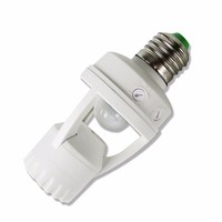 Plastic E27 to E27 lamp holder adapter,E27 PIR motion sensor lamp holder