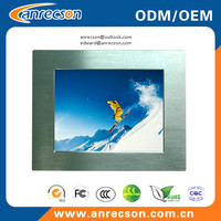 Aluminum front bezel panel mount touch screen LCD monitor 15''