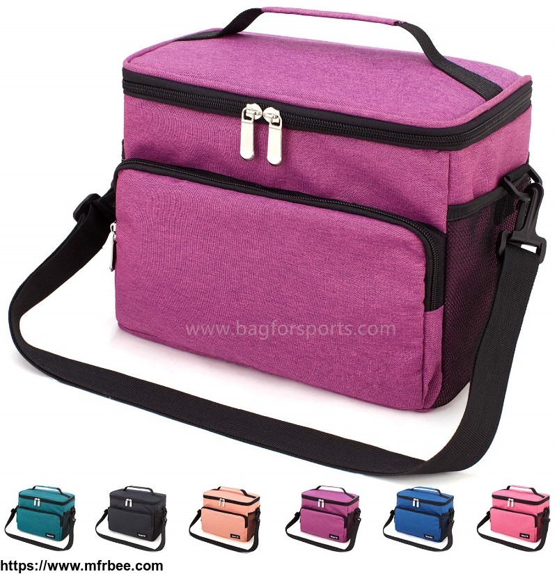reusable_insulated_cooler_lunch_bag_office_work_school_picnic_hiking_beach_lunch_box_organizer_with_adjustable_shoulder_strap_for_women_men_and_kids_purple