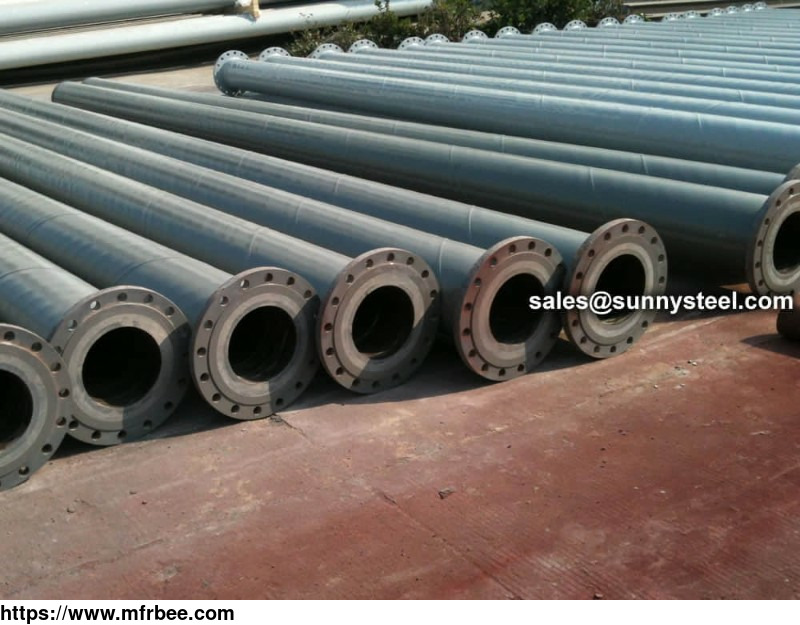 cast_basalt_lined_steel_pipe_ash_handling_with_flange_and_coupling
