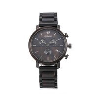 more images of CUSTOM BLACK SANDALWOOD AND STAINLESS STEEL WATCH FOR MEN