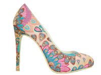 New Womens Colorful Feature Pattern High Heel Sexy Pumps