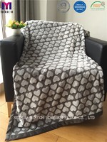 Hot Sale Heart Pattern Soft Poly Fleece Blankets
