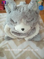 more images of Two Layer Sherpa Baby Blankets with Rabbit Toy Pattern