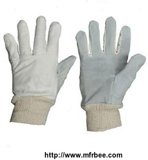 cheap_price_split_cowhide_lether_palm_knit_glove