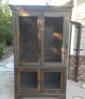 Chicken Wire Mesh Used in Cabinets, French Armoire