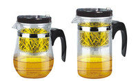 500ml black lids elegant straight/drum shape glass tea cup with handle