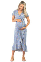 more images of Maternity Dresses Online | Maternity and Nursing Dress with Butterfly Sleeve with Ruffles
