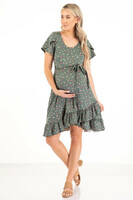 more images of Women's Short Sleeve Butterfly Maternity Dress With Ruffles | Easy To Wear