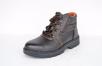 High cut PU material rubber sole work safety shoes