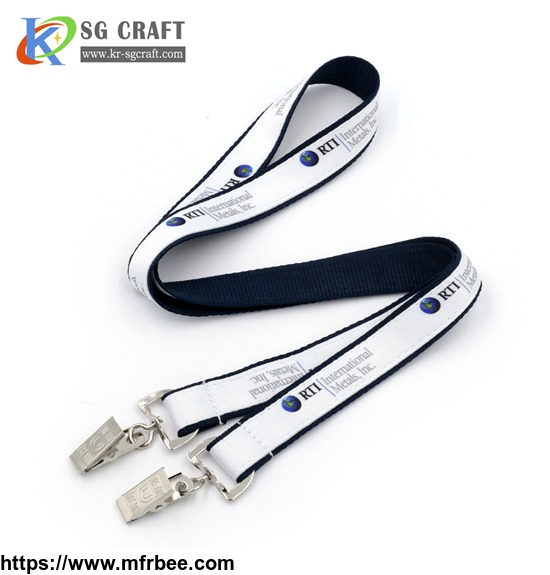 polyester_material_cheap_double_clip_custom_double_woven_lanyards