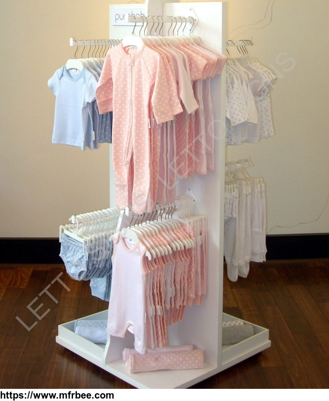 movable_adjustable_clothing_rack_display_with_rails_wholesale
