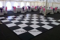 Wedding wood black and white dance floor
