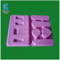 more images of Environmentally friendly recycled fiber pulp molded makeup kits packaging trays