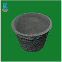 Custom Eco-friendly molded paper pulp flower pot seed tray