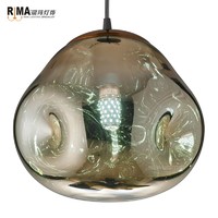 Zhongshan Guzhen Factory Rima Lighting Art Deco Colored Glass Pendant Light for Restaurant Dining Room