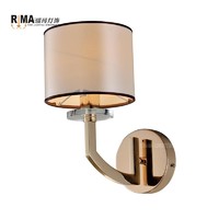 more images of Decorative Modern Wall Lamp with Fabric Lampshade French gold Stainless Crystal wall lamp
