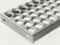 Round safety grating with debossed holes resist slip
