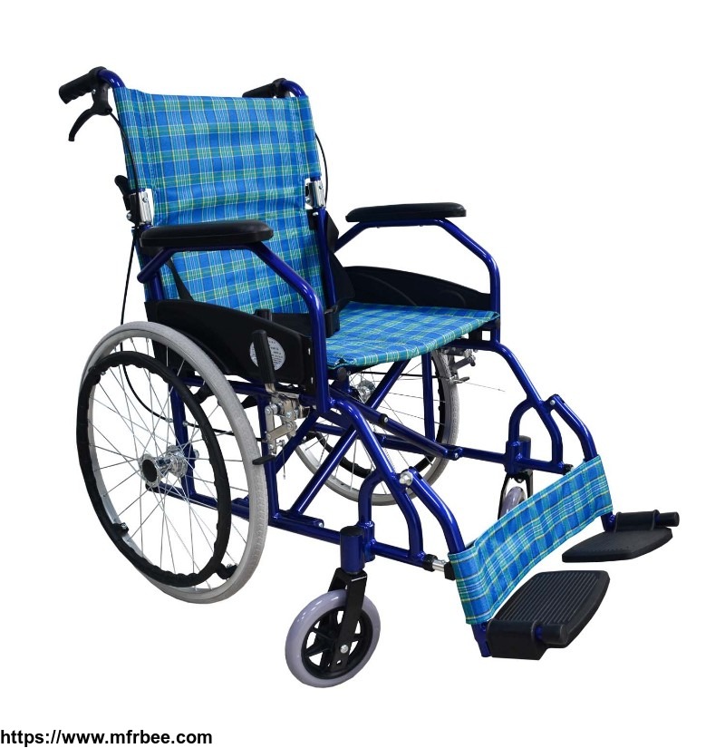 blue_best_folding_comfortable_lightweight_wheelchair_for_elderly_outdoor_transport