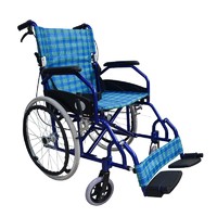 Blue Best Folding Comfortable Lightweight Wheelchair for Elderly Outdoor Transport